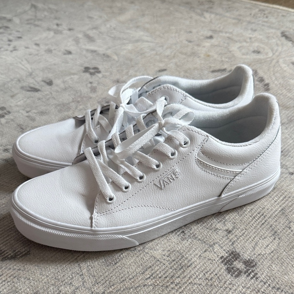 Vans Classic White Leather Low-Top Sneakers